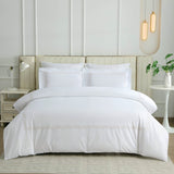 100% Cotton Percale Embroidered 4 Piece Duvet Cover Set - Serene
