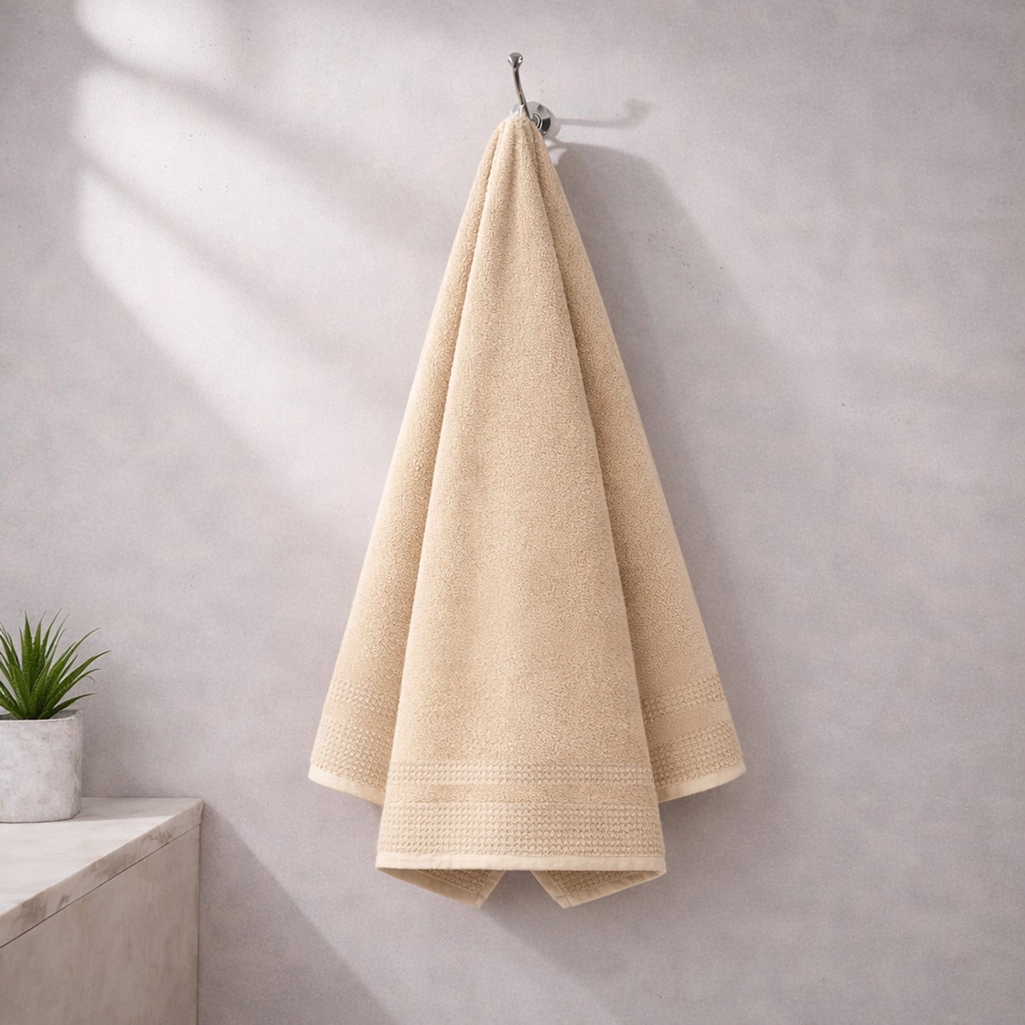 PREMIUM 600 GSM COTTON BAMBOO BLEND TOWELS Bath Towel - 70 x 140 CM / Beige