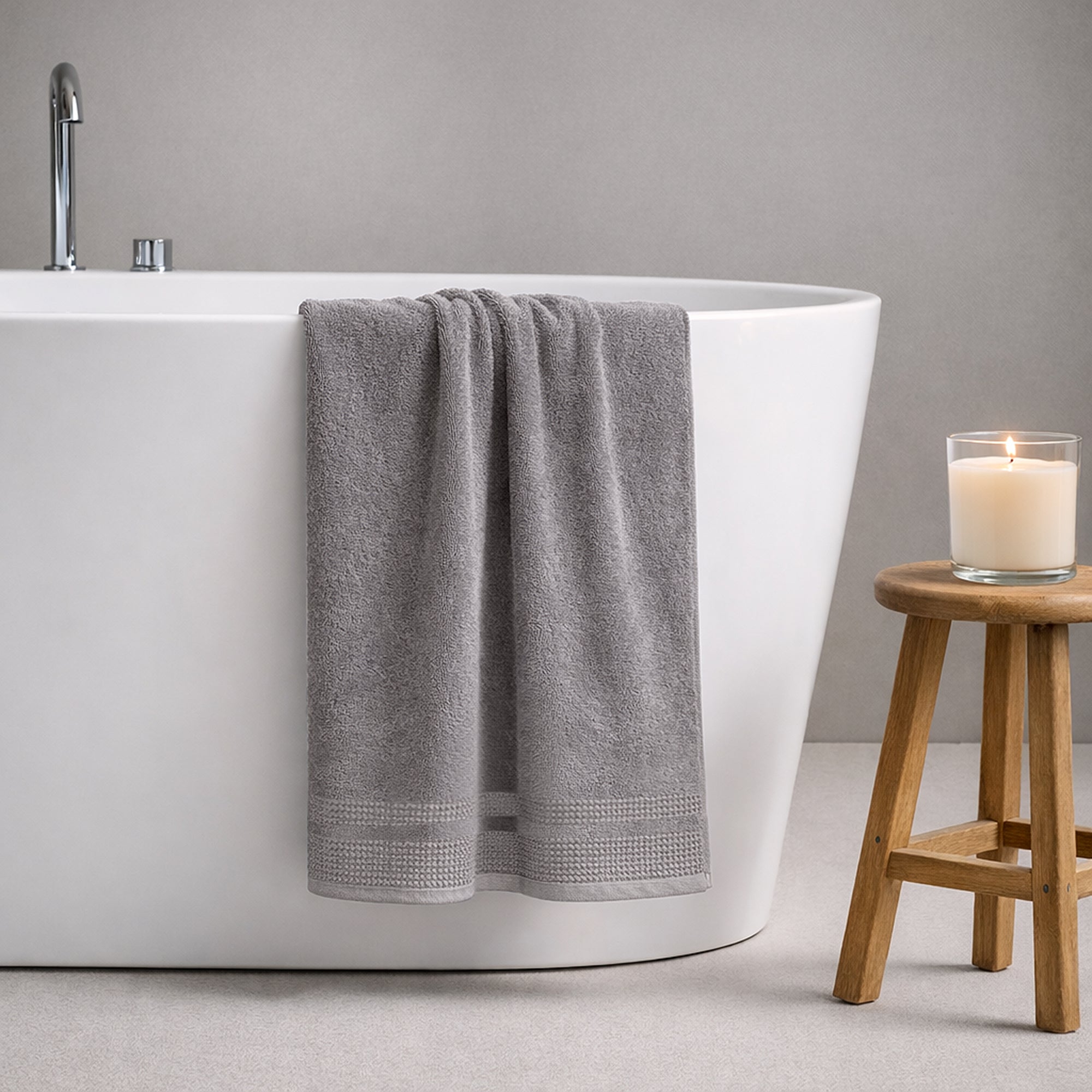 PREMIUM 600 GSM COTTON BAMBOO BLEND TOWELS Bath Towel - 70 x 140 CM / Dark Grey
