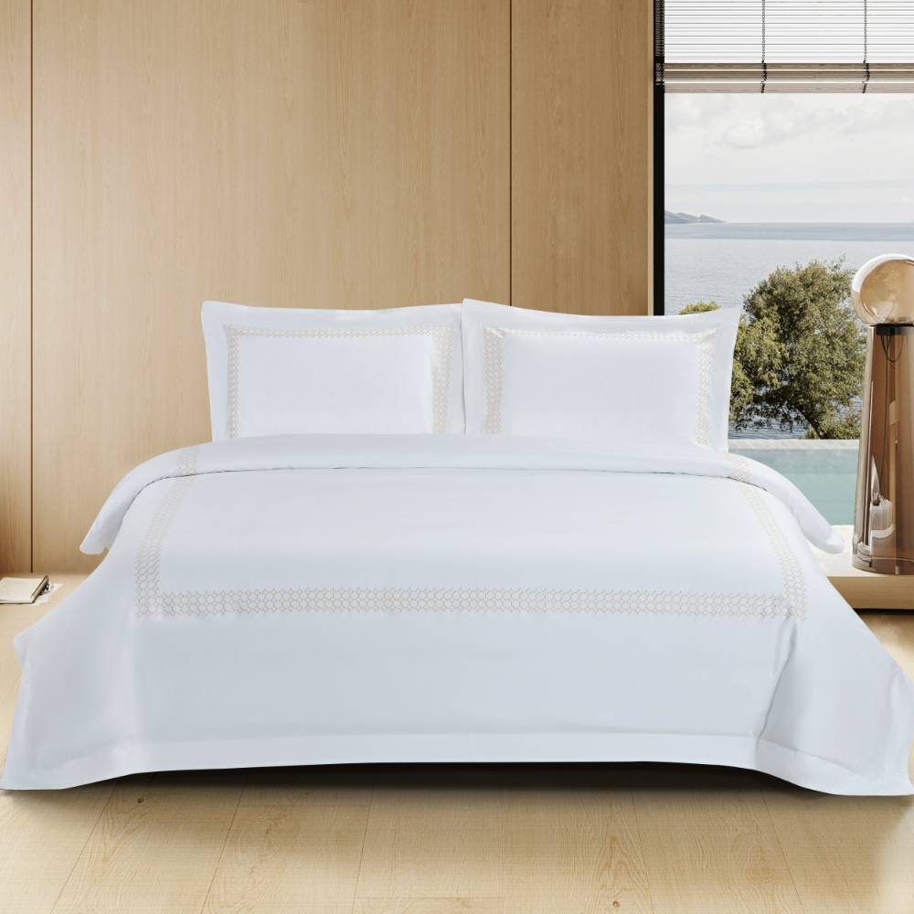 Dwell Honeycomb Duvet Set - 300 Thread Count Sateen