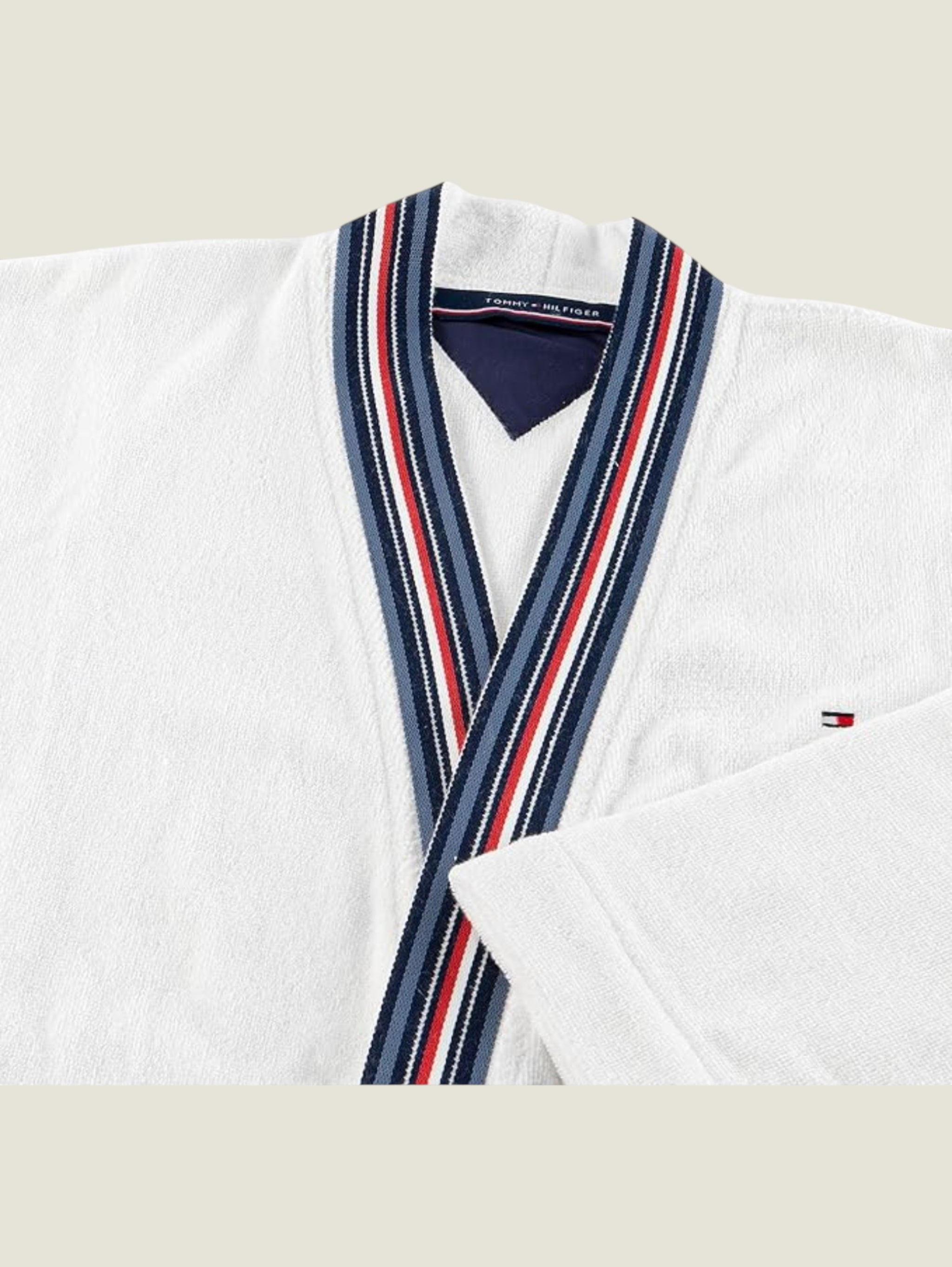 Tommy Hilfiger 360 GSM Teams Bathrobe - White