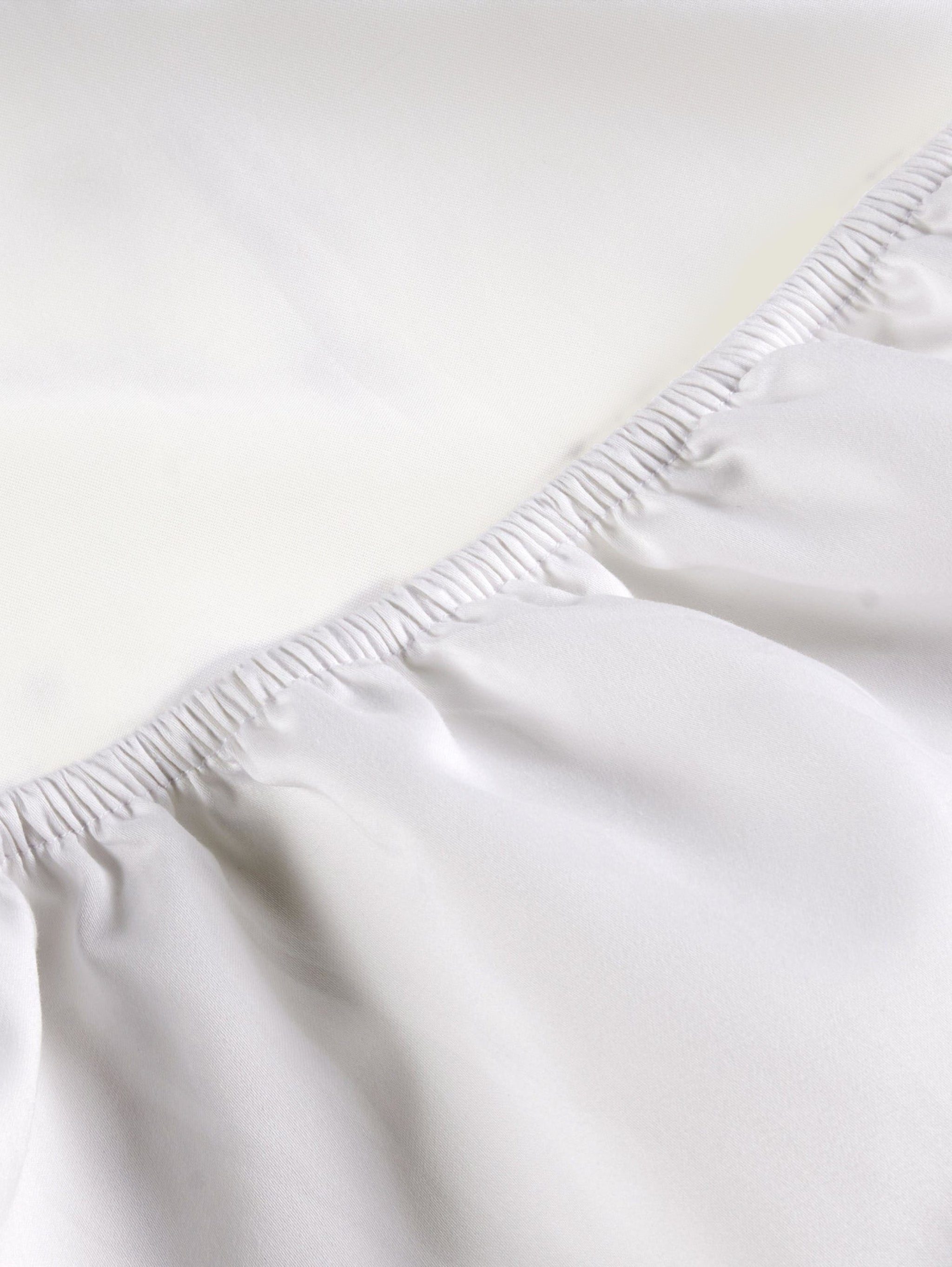 400TC Sateen - Classic Sateen Fitted Sheet White
