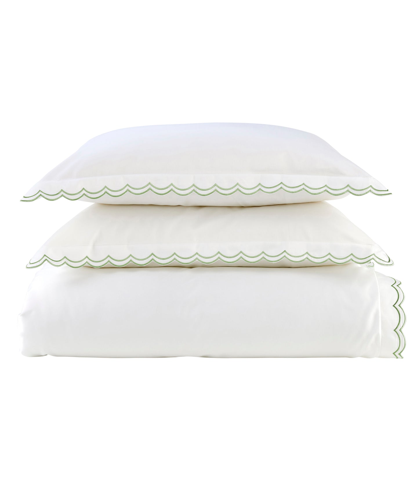 Scallop Edge Double Duvet Set Green / Double Duvet Set - 200x200, 50x75 + 3 CM (2)