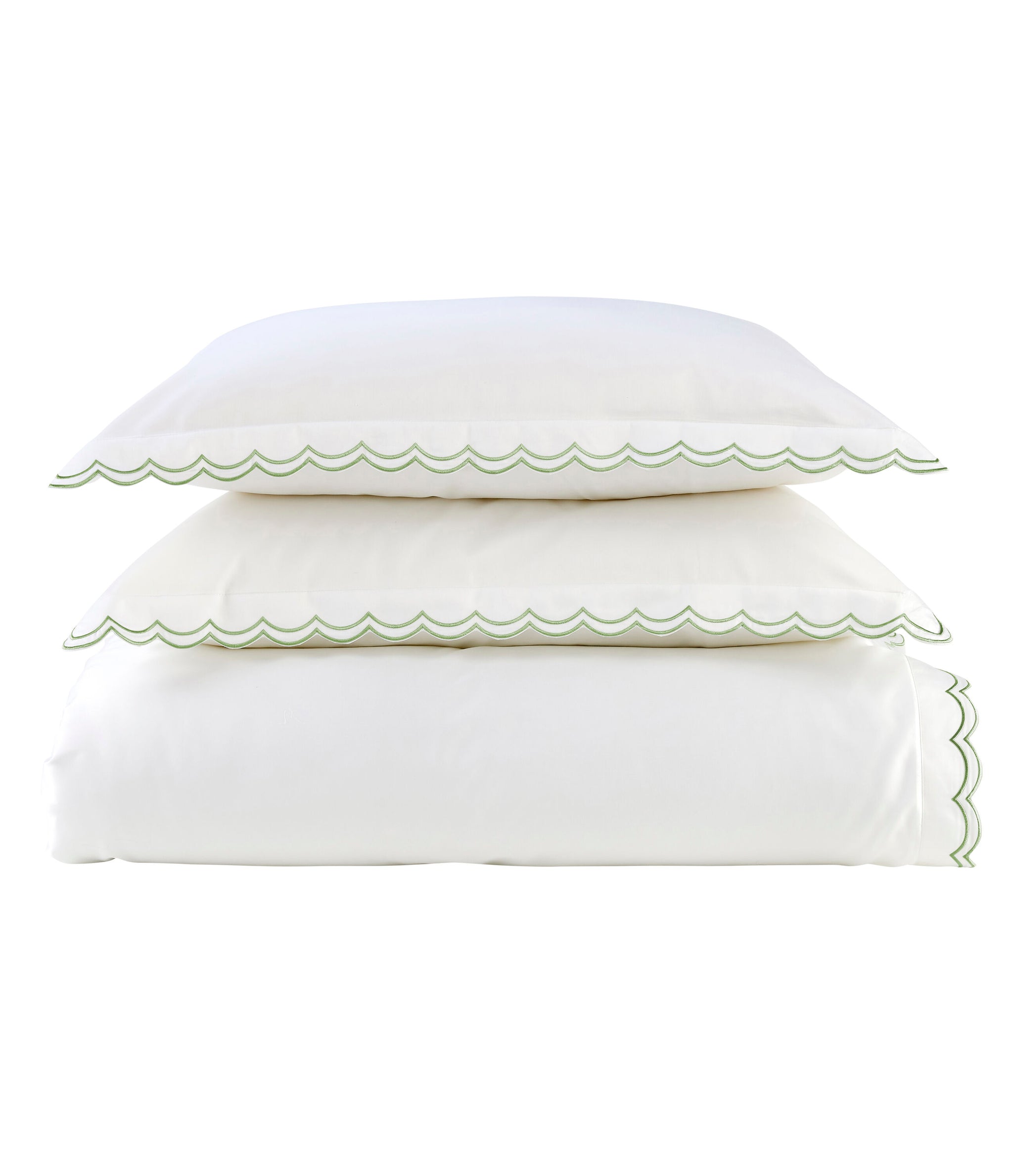Scallop Edge Double Duvet Set Green / Double Duvet Set - 200x200, 50x75 + 3 CM (2)