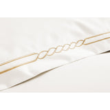 Christy Nautical Duvet Set – Cream & Gold Embroidered