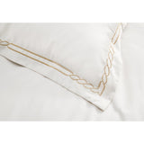 Christy Nautical Pillowcase Pair – Cream & Gold Embroidered