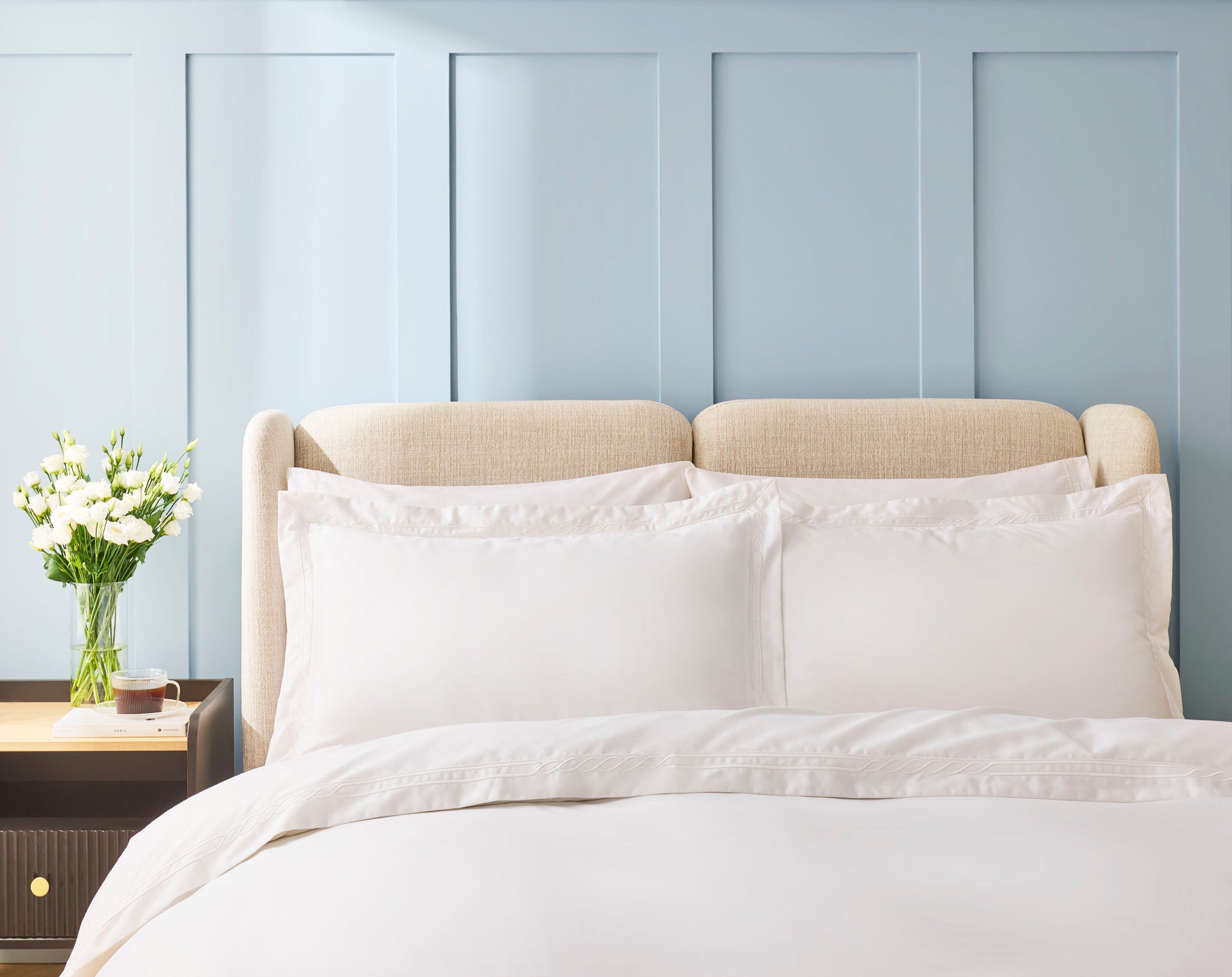 Nautical Duvet Set White with White Embroidery White / Gulf King - 240x220, 50x75 + 5 CM (2)