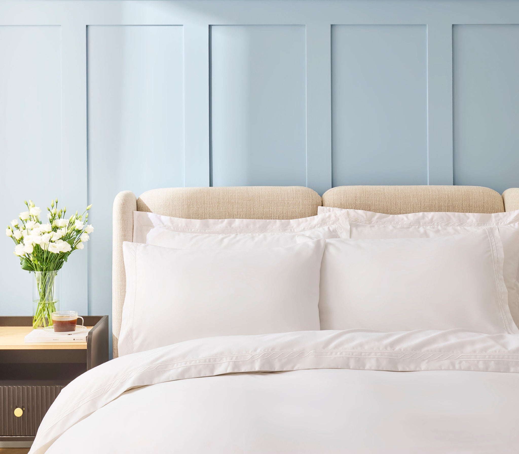 Nautical Duvet Set White with White Embroidery White / Gulf Super King - 260x240, 50x75 + 5 CM (2)