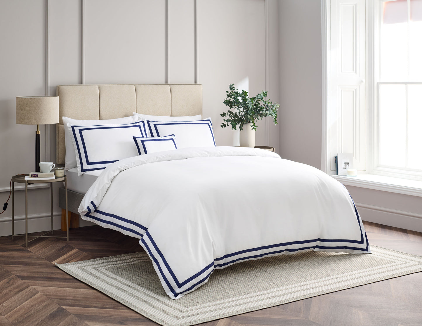 Malvern Standard Pillowcase Pair Navy Navy / Standard Pillowcase Pair - 50x75 CM (2)