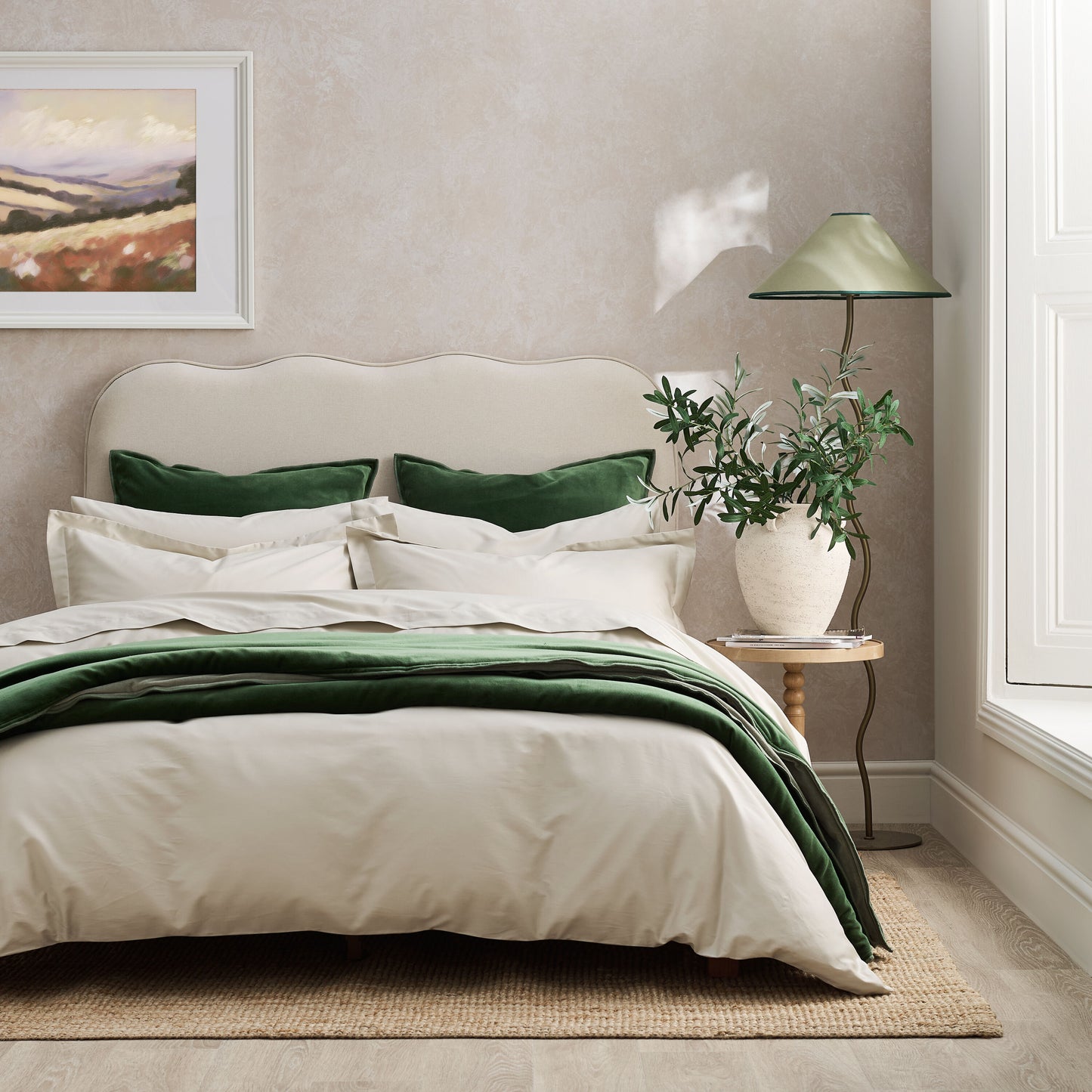 400TC Sateen - Classic Sateen Duvet Set Beige / Double Duvet Set - 200x200, 50x75 CM (2)