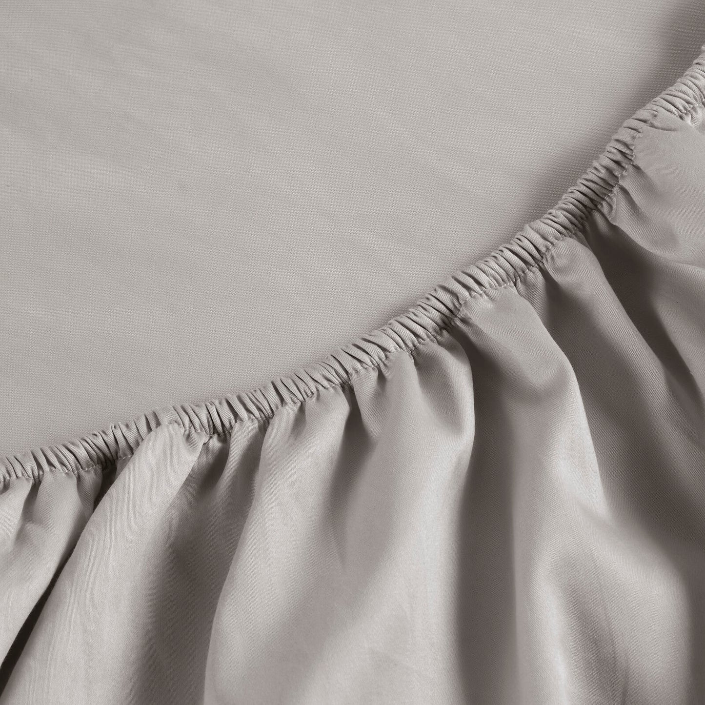 400TC Sateen - Classic Sateen Fitted Sheet Silver/Grey / Super King Fitted Sheet - 180x200 + 36 CM