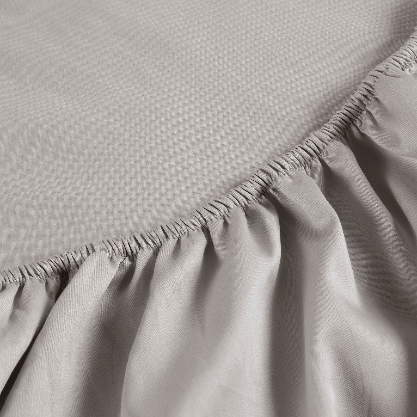 400TC Sateen - Classic Sateen Fitted Sheet Silver/Grey / Super King Fitted Sheet - 180x200 + 36 CM