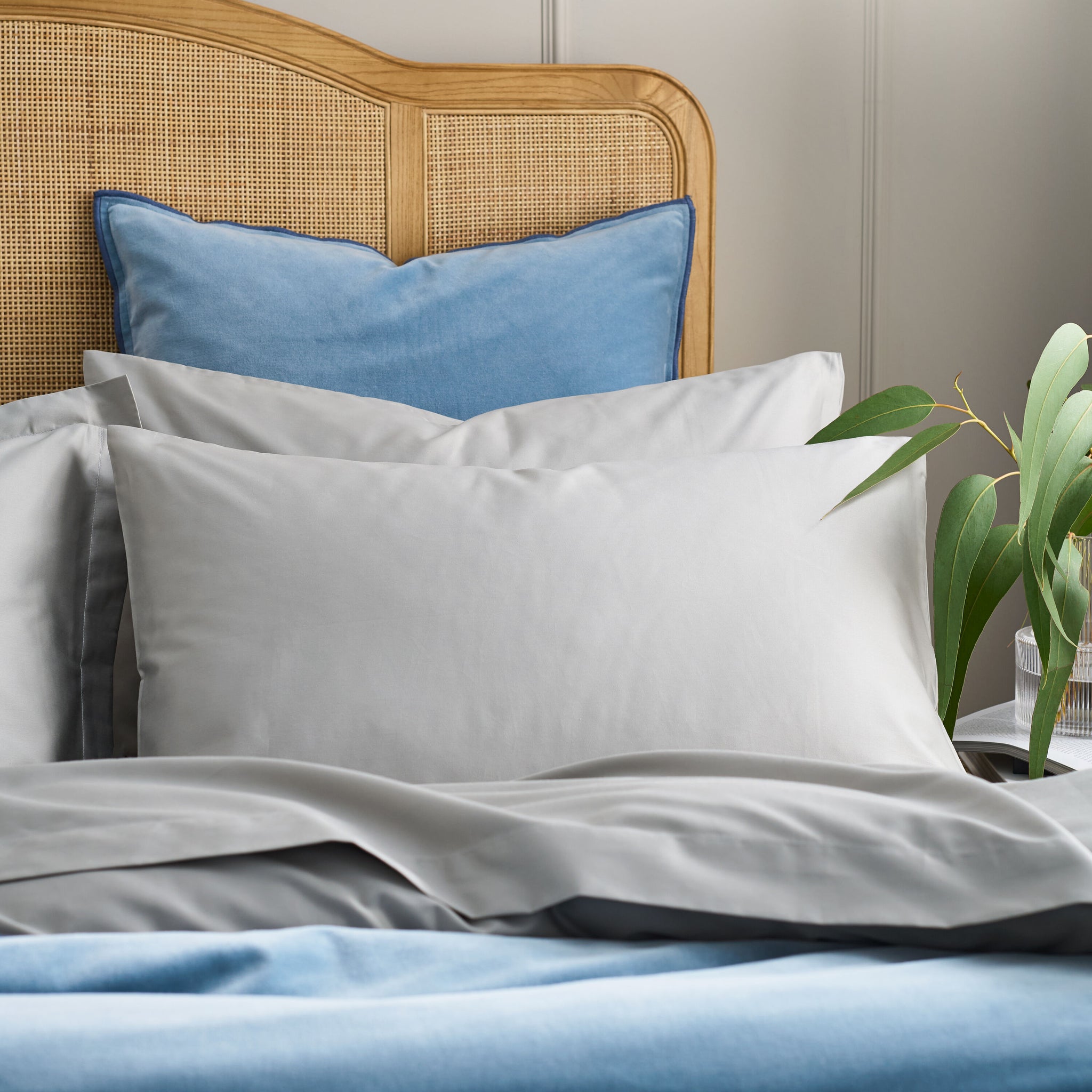 400TC Sateen - Classic Sateen Fitted Sheet Silver/Grey / Super King Fitted Sheet - 180x200 + 36 CM