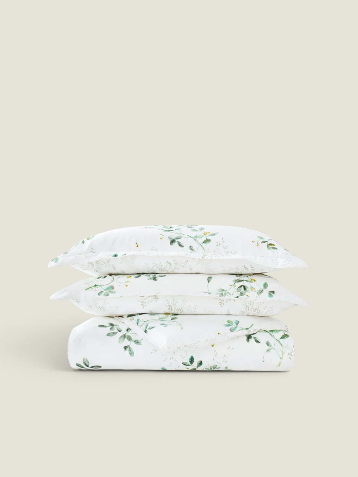Christy Pea Shoots Pillow Cover - 300 Thread Count Sateen Queen / Sage Green
