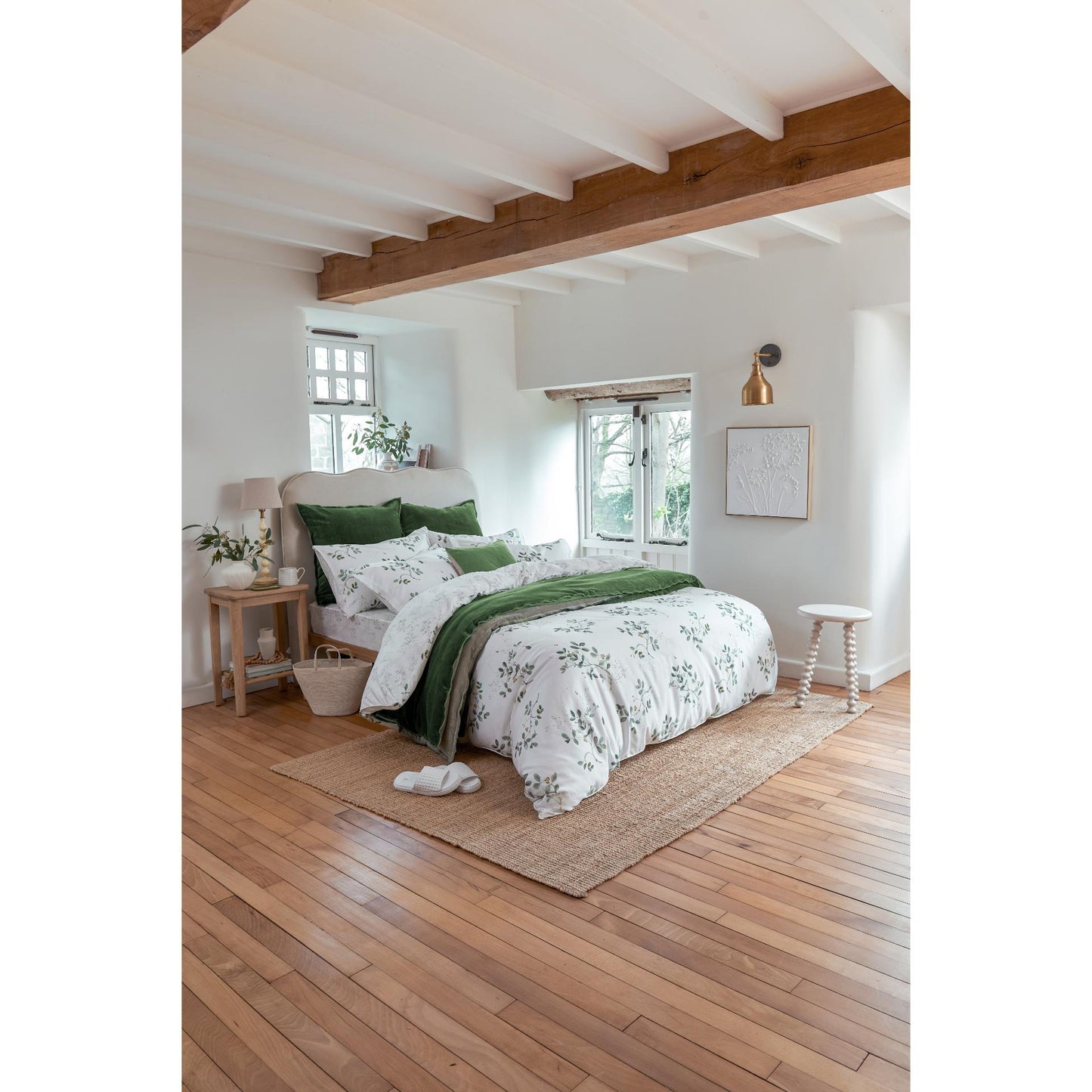 Christy Pea Shoots Pillowcase Pair – Sage Green