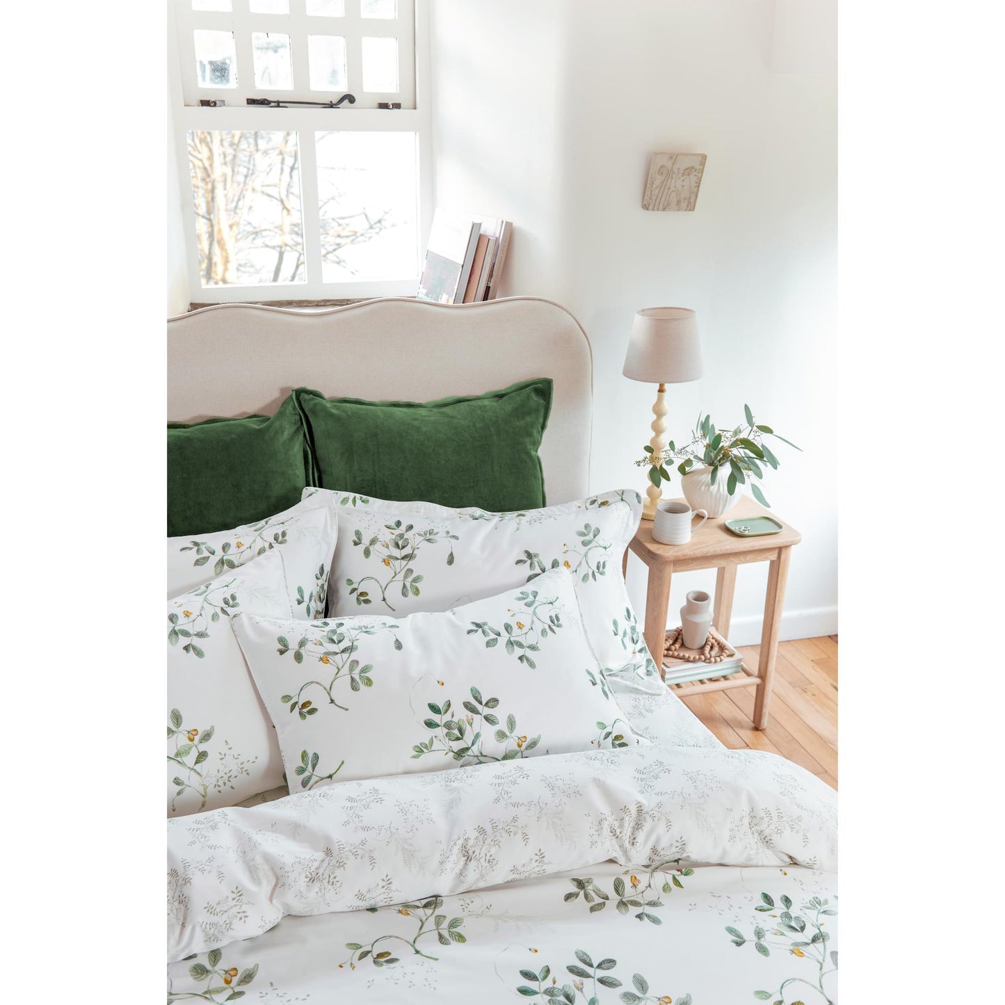 Christy Pea Shoots Pillowcase Pair – Sage Green