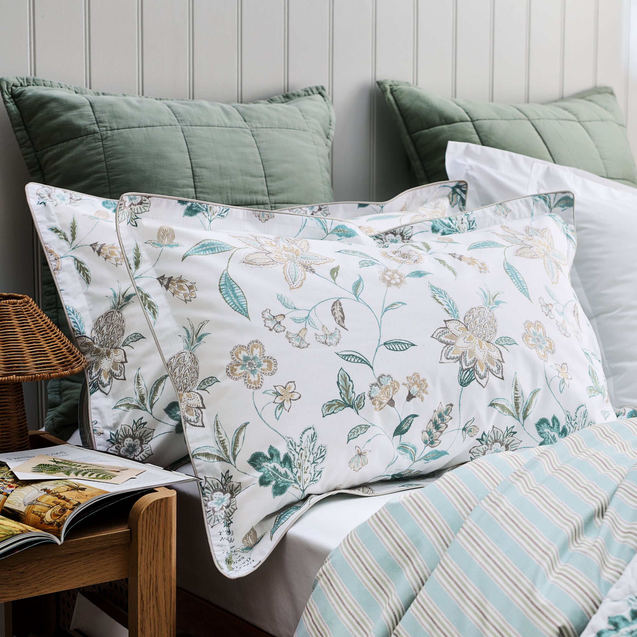 Kew Standard Pillow Case Pair Aqua UAE Blue / Pillow Case Pair -  50x 80 CM (2)
