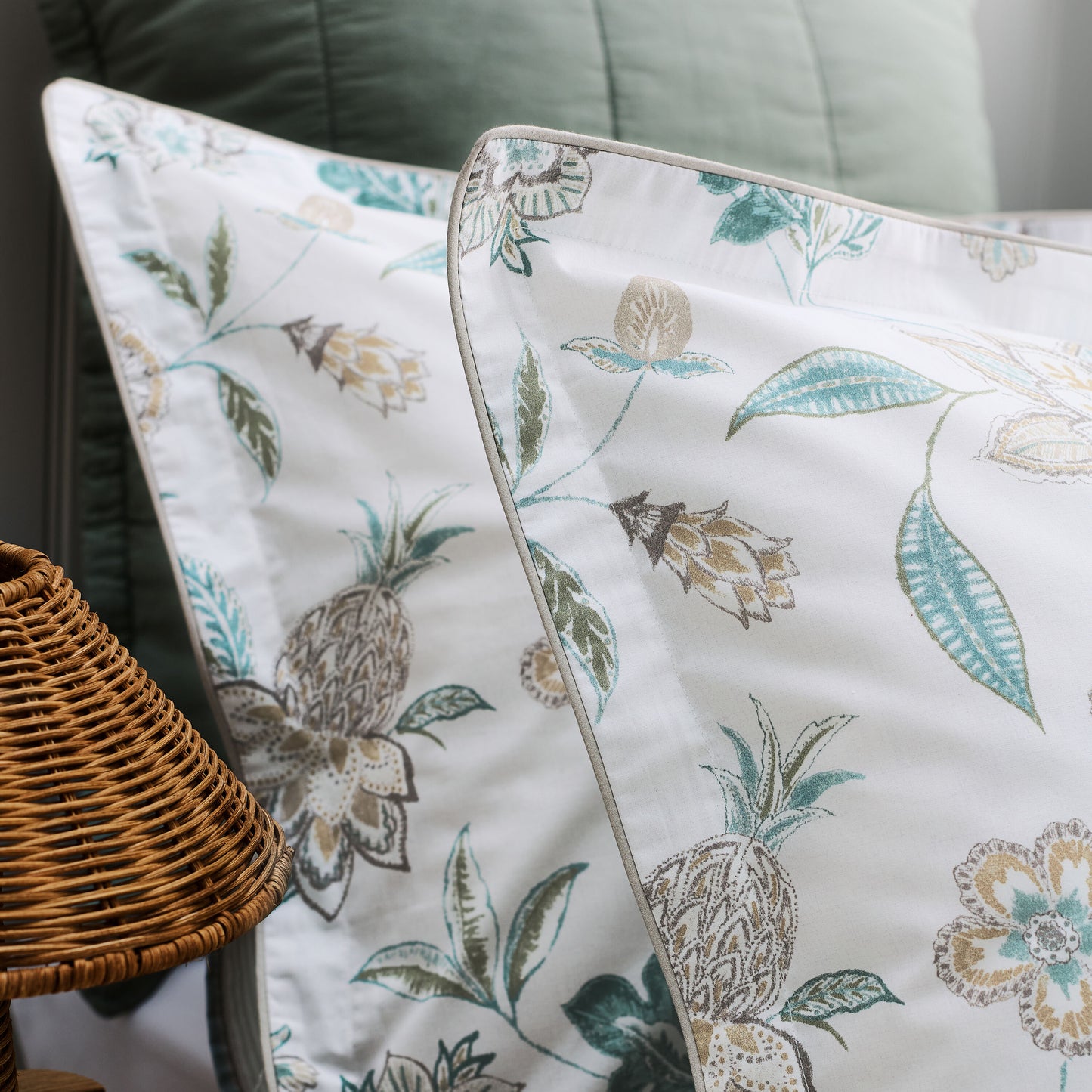 Kew Standard Pillow Case Pair Aqua UAE Blue / Pillow Case Pair -  50x 80 CM (2)