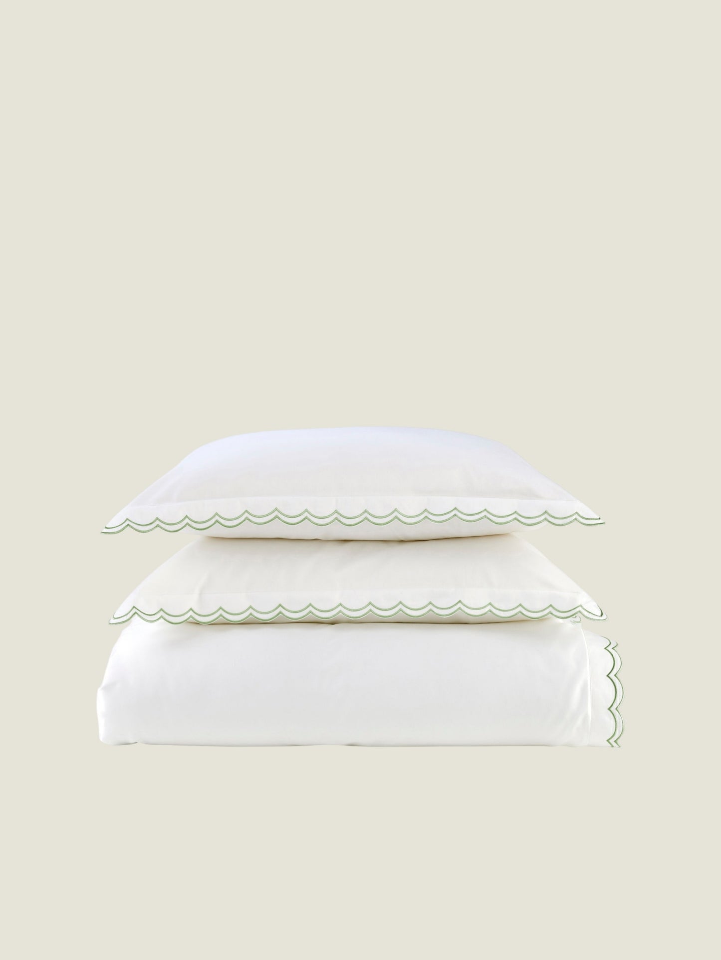 Christy Scallop Edge Duvet Set - 300 Thread Count Sateen