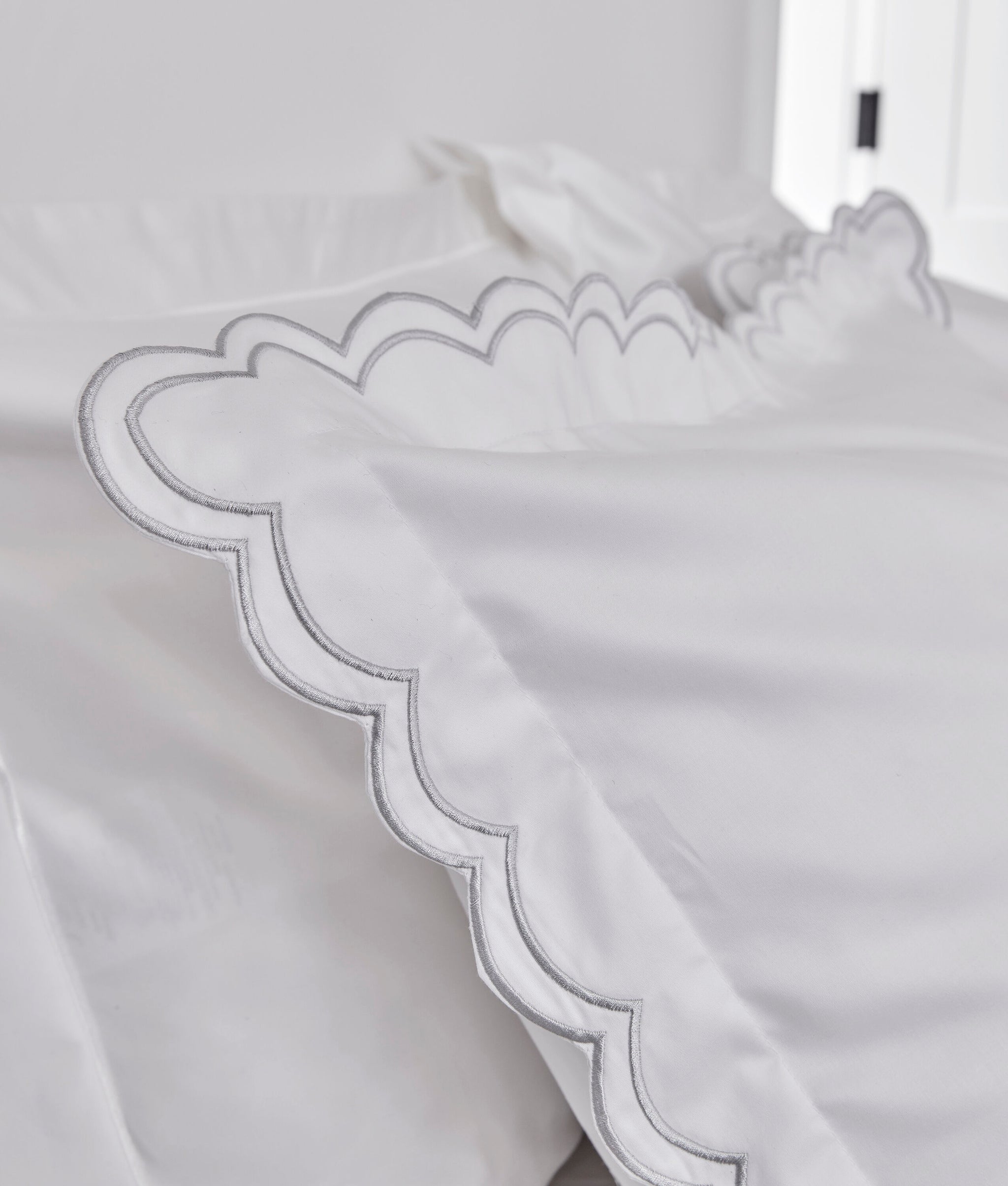 Scallop Edge Duvet Set Light Grey / Gulf Super King Duvet Set - 260x240 CM, 50x80 + 3 CM (2)