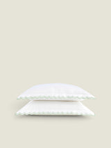 Christy Scallop Edge Pillow Cover - 300 Thread Count Sateen Queen / Green