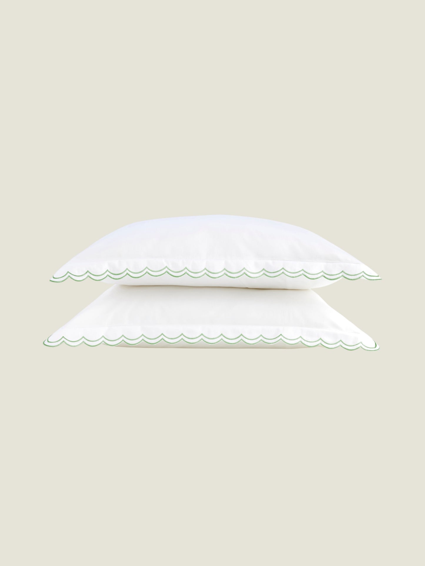 Scallop Edge Oxford Pillow Case Pair