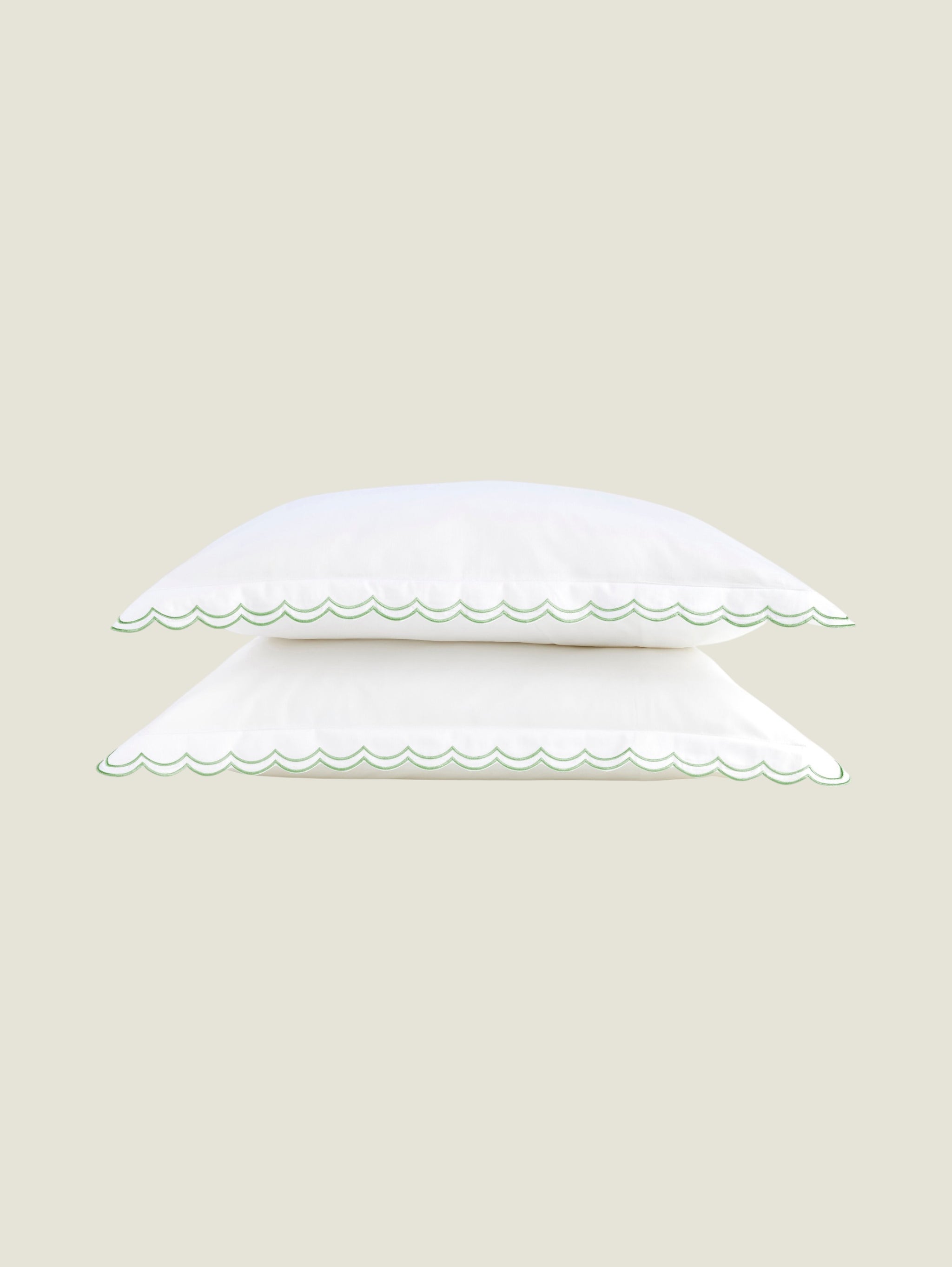 Scallop Edge Oxford Pillow Case Pair