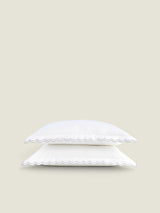 Christy Scallop Edge Pillow Cover - 300 Thread Count Sateen Queen / Light Grey