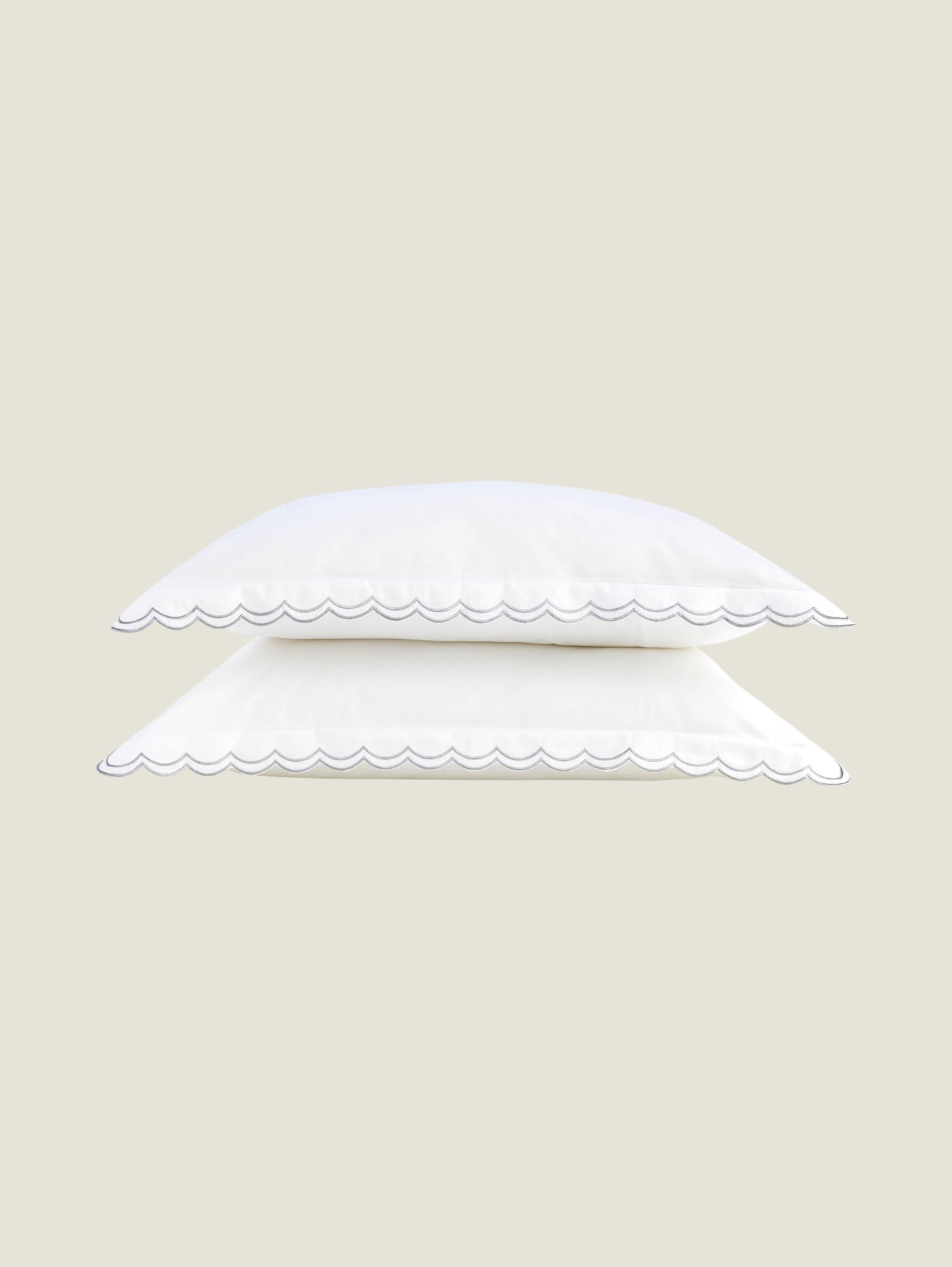 Scallop Edge Oxford Pillow Case Pair