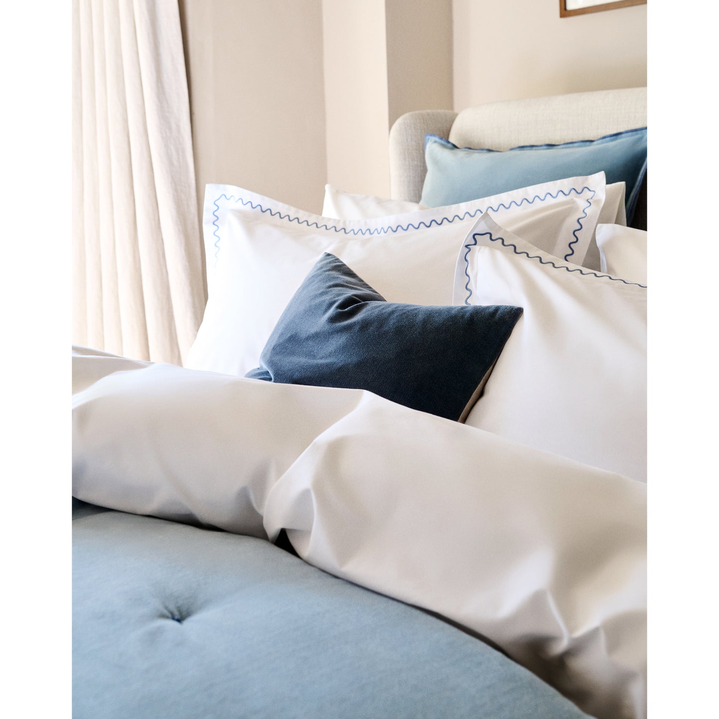Christy Wave Pillow Cover - 200 Thread Count Percale