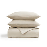 400TC Sateen - Classic Sateen Duvet Set Beige / Gulf King Duvet Set - 240x220, 50x75 CM (2)
