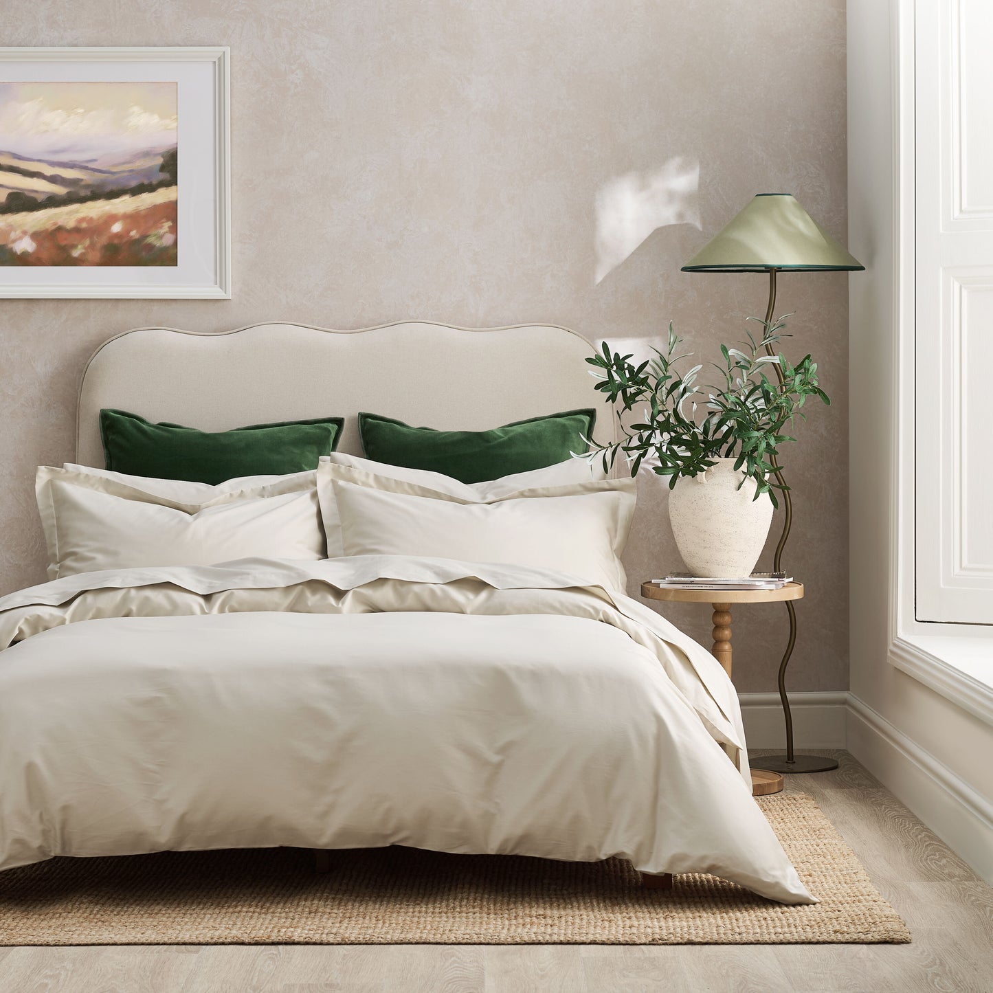 400TC Sateen - Classic Sateen Duvet Set Beige / Gulf Super King Duvet Set - 260x240, 50x75 CM (2)