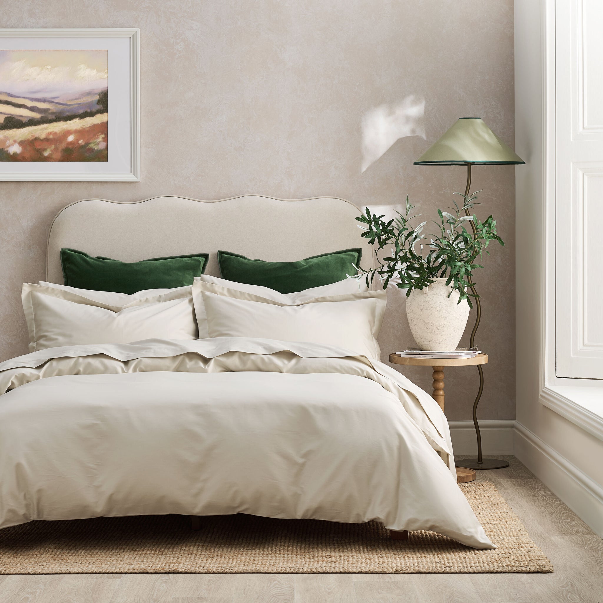 400TC Sateen - Classic Sateen Duvet Set Beige / Gulf Super King Duvet Set - 260x240, 50x75 CM (2)