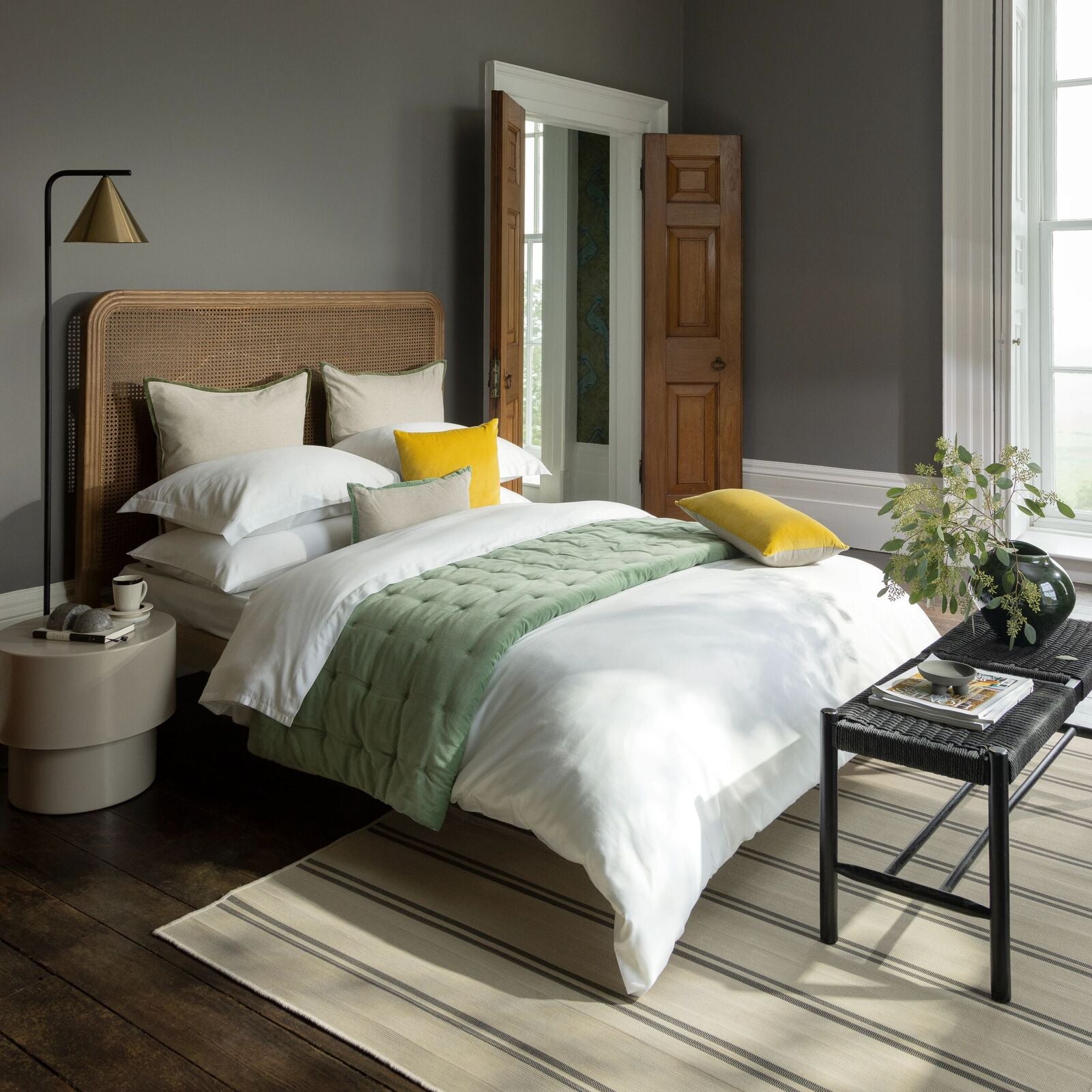 400TC Sateen - Classic Sateen Duvet Set White / Gulf King Duvet Set - 240x220, 50x75 M (2)