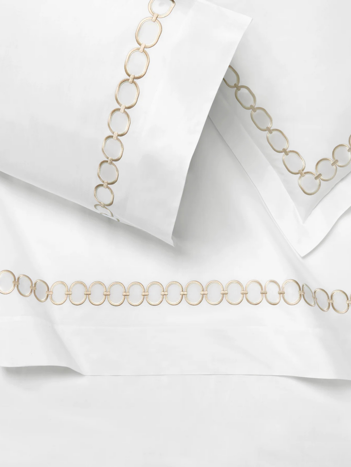 Sferra Catena Percale Flat Sheet