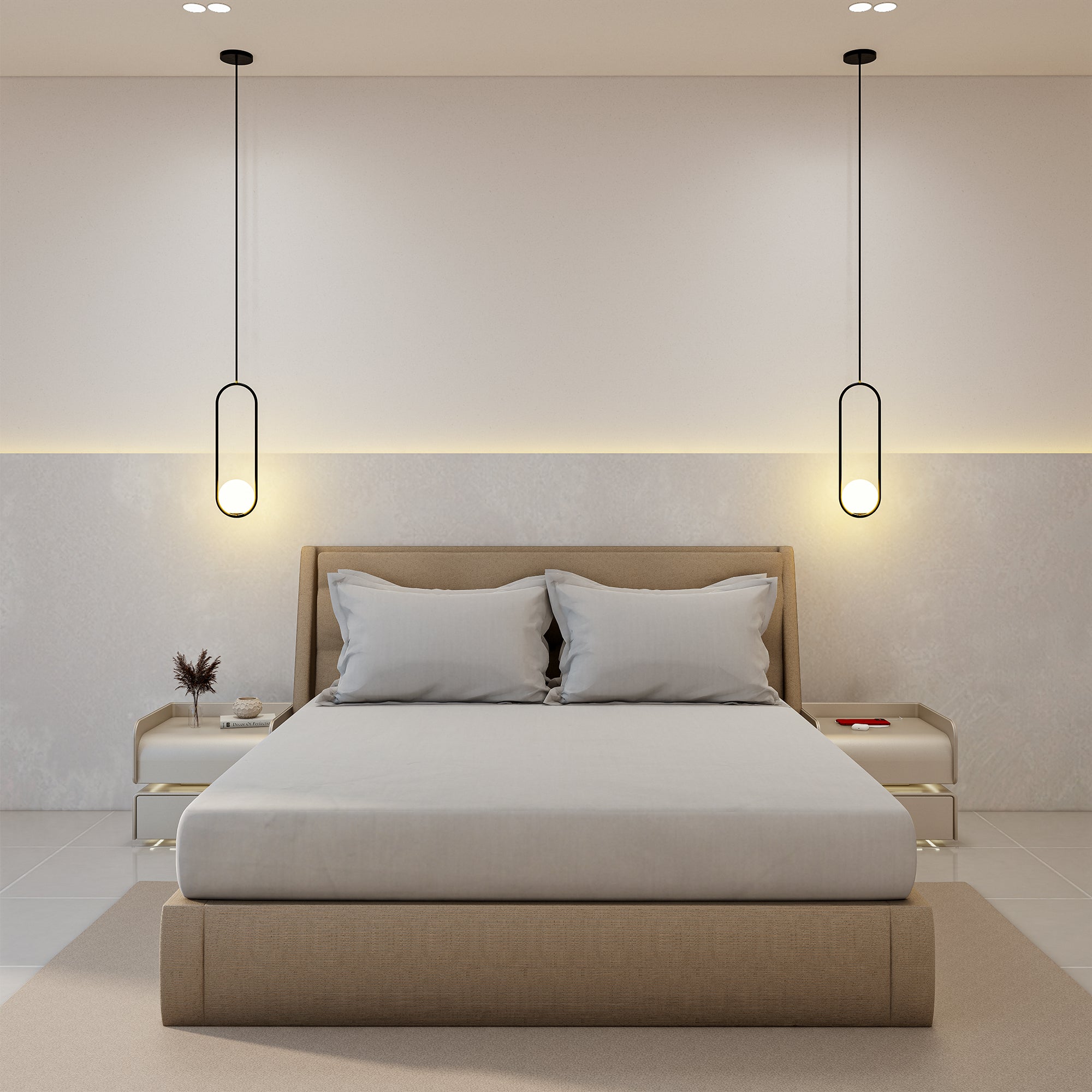 Royal Living Fitted Sheet - 200 Thread Count Single - 90 x 190 x 33 CM / Grey