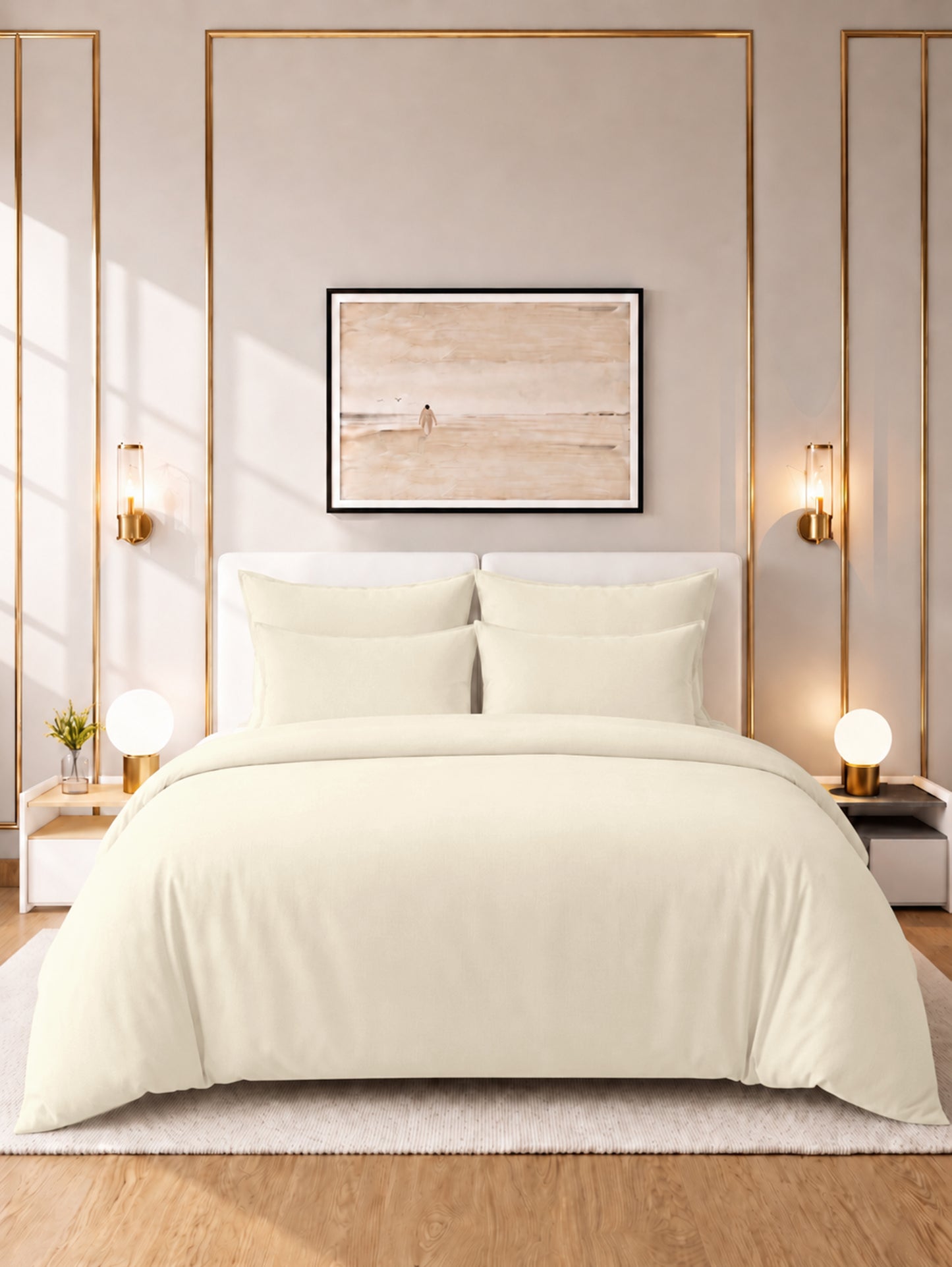 500 Thread Count 100% Egyptian Cotton Sateen 3 Pc Duvet Cover Set