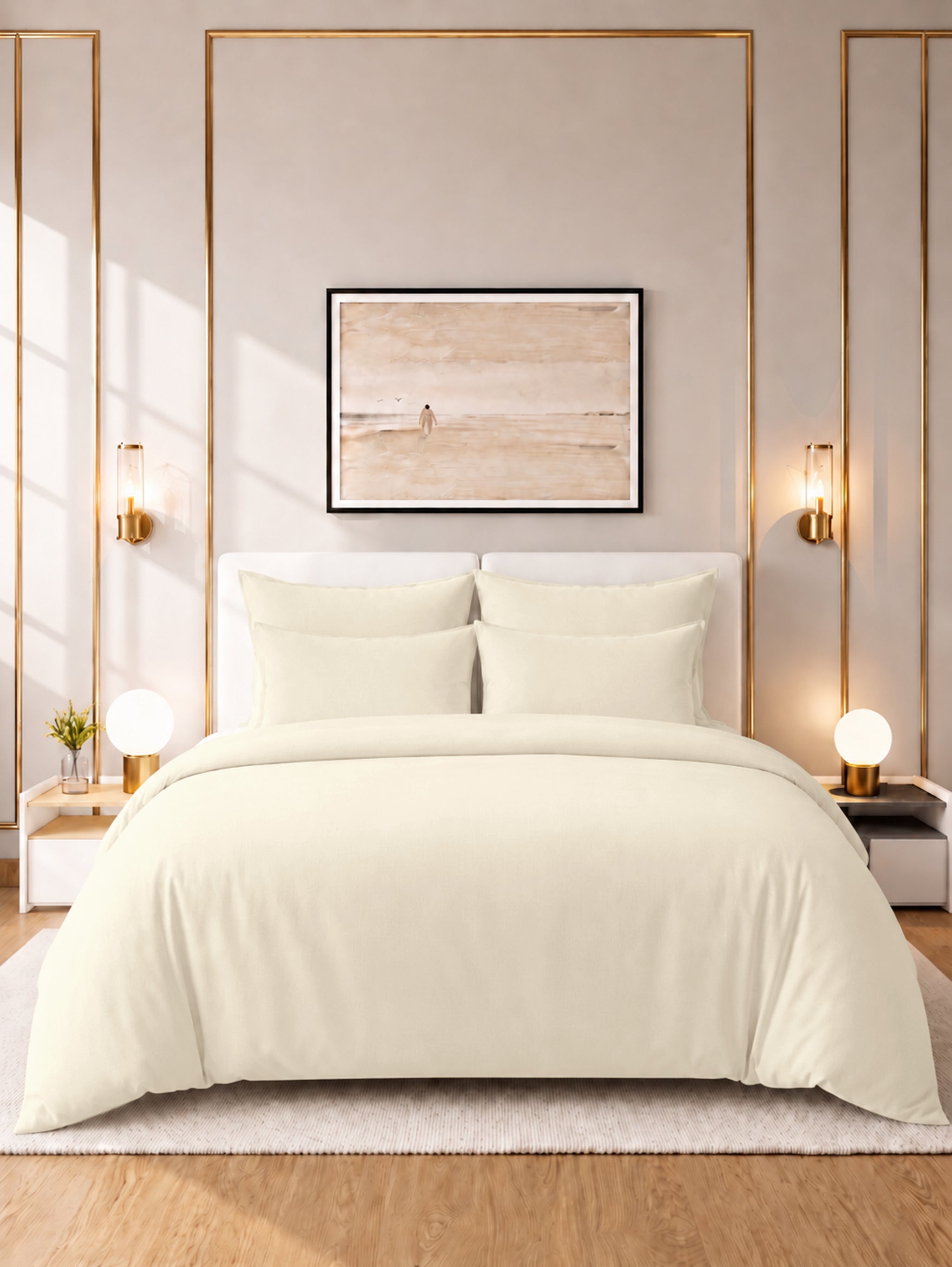 500 Thread Count 100% Egyptian Cotton Sateen 3 Pc Duvet Cover Set