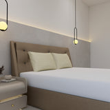 Luxurious 300 Thread Count Bamboo  Sateen Wide Stripe Pillow Cases
