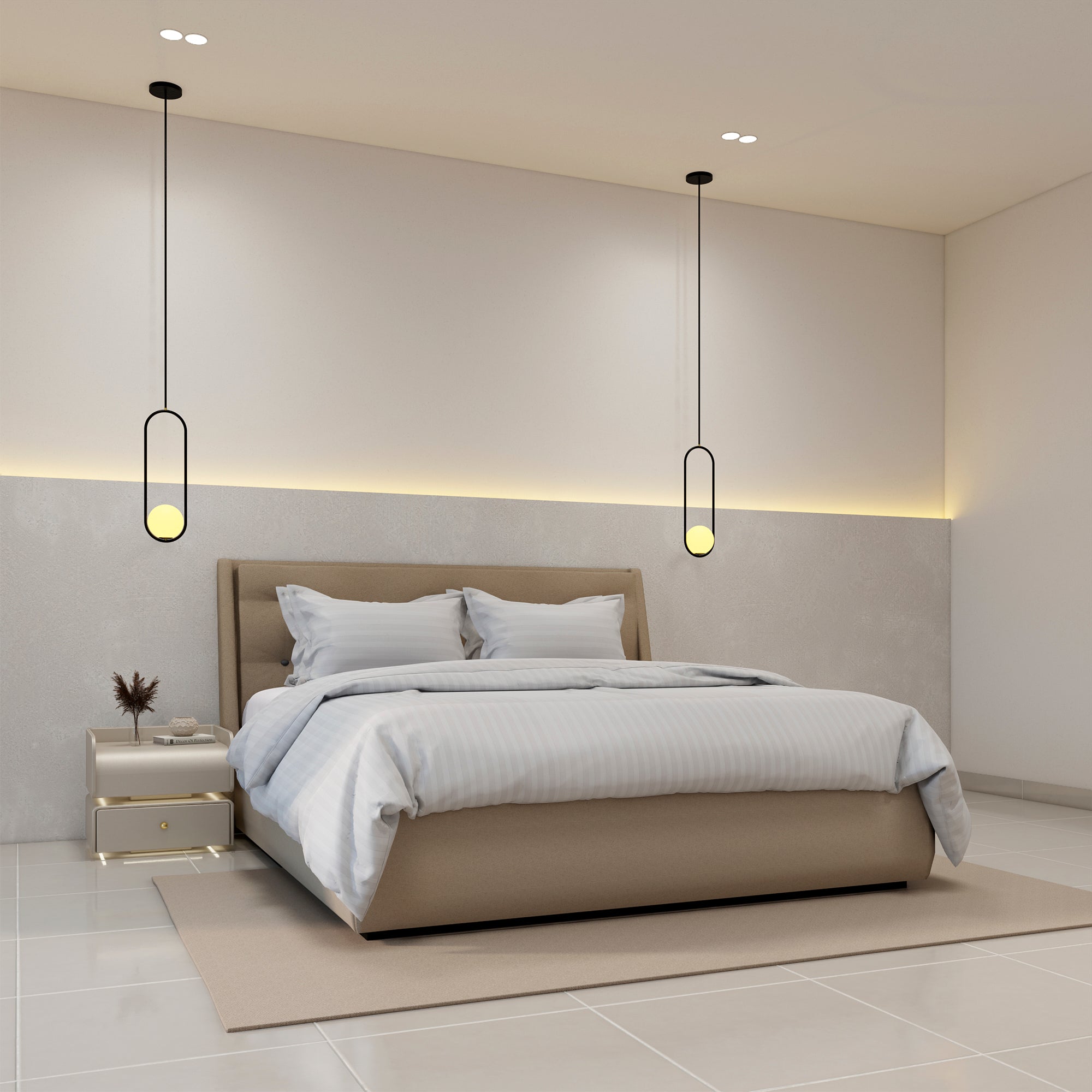 Luxurious 300 Thread Count Bamboo  Sateen Wide Stripe Duvet Cover Set - 3 Piece Collection