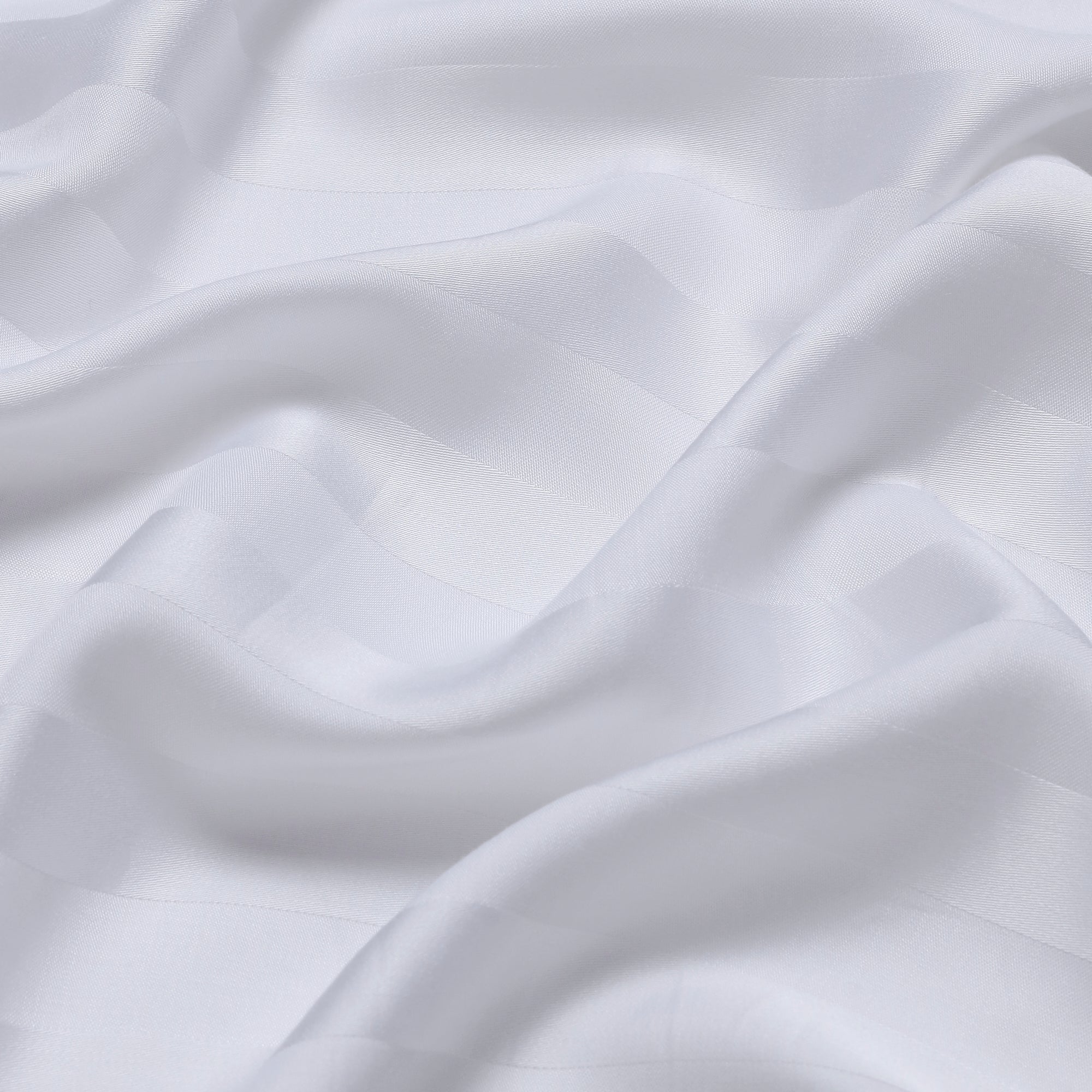 Luxurious 300 Thread Count Bamboo  Sateen Wide Stripe Fitted Sheet