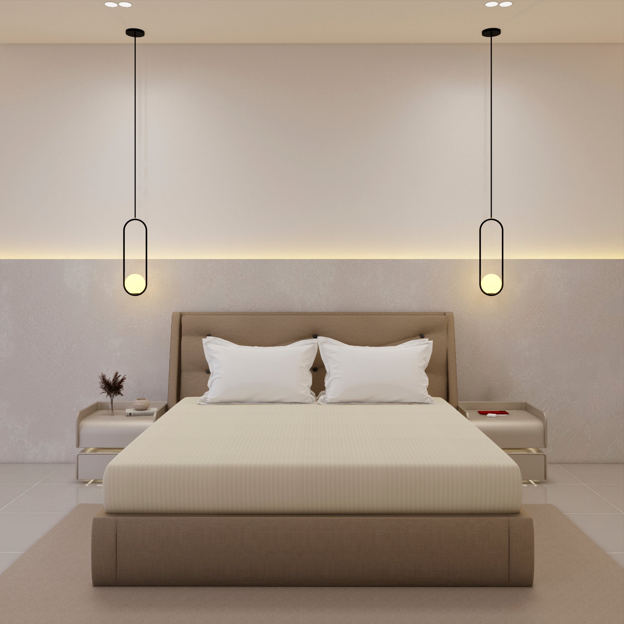 Luxurious 300 Thread Count Bamboo  Sateen Thin Stripe Fitted Sheet