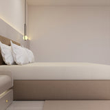 Luxurious 300 Thread Count Bamboo  Sateen Thin Stripe Fitted Sheet