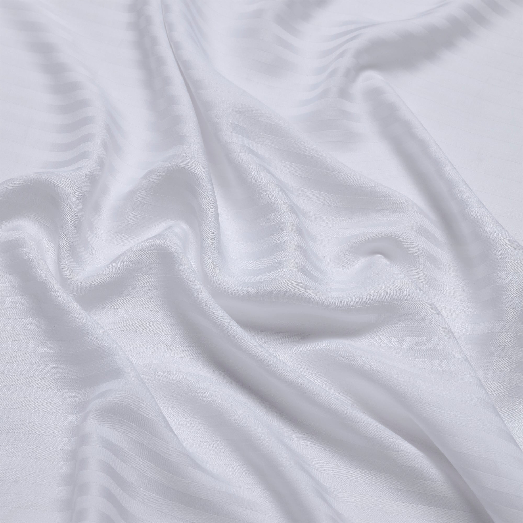 Luxurious 300 Thread Count Bamboo  Sateen Thin Stripe Fitted Sheet