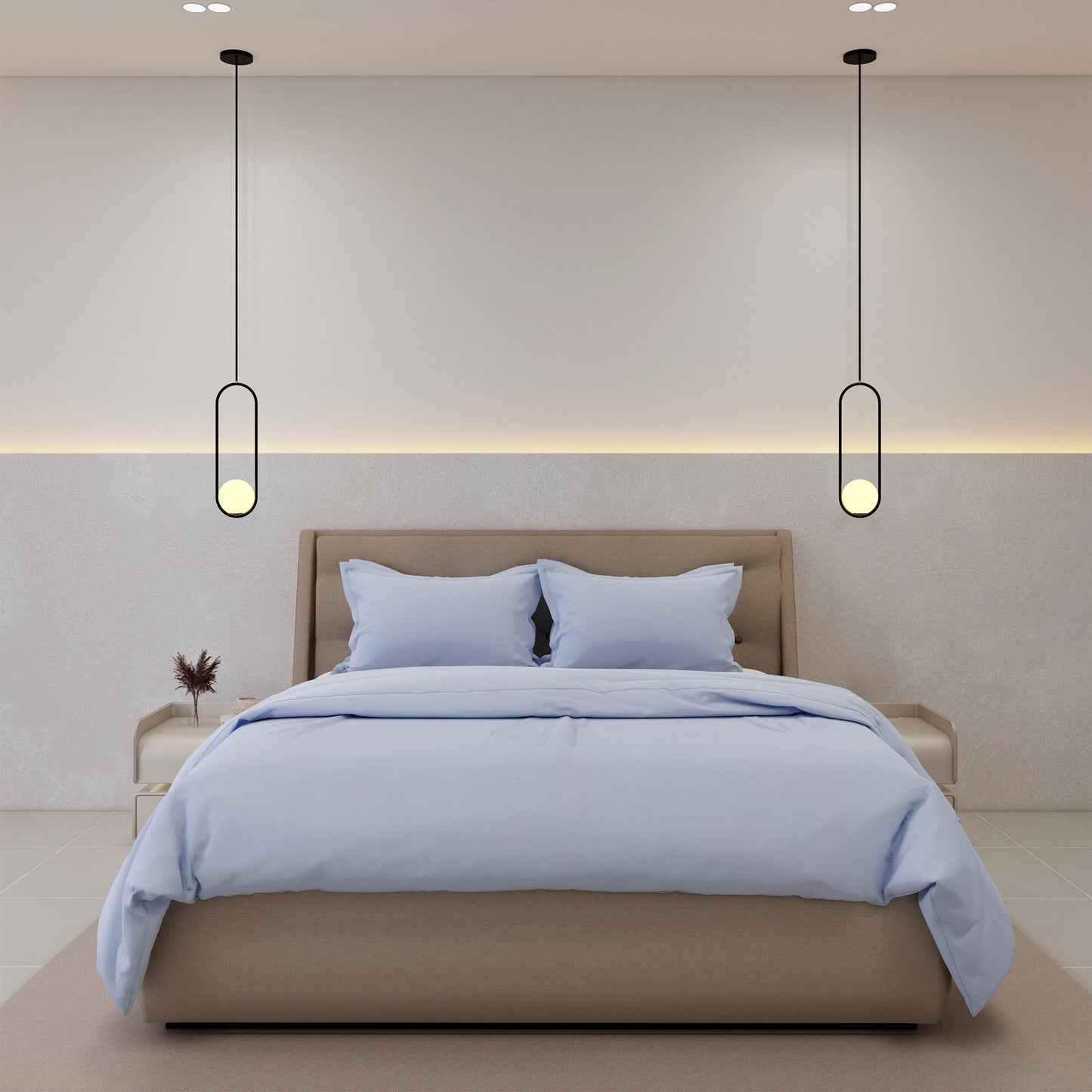 Royal Living Duvet Cover - 200 Thread Count King - 240 x 220 CM / SKY BLUE