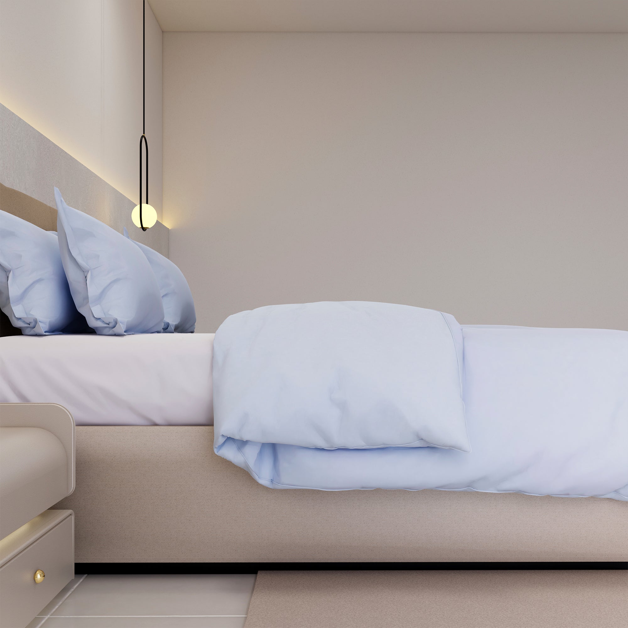 Royal Living Duvet Cover - 200 Thread Count King - 240 x 220 CM / SKY BLUE