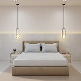 Luxurious 300 Thread Count Bamboo  Sateen Thin Stripe Fitted Sheet