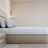 Luxurious 300 Thread Count Bamboo  Sateen Thin Stripe Fitted Sheet