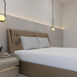 Luxurious 300 Thread Count Bamboo  Sateen Thin Stripe Pillow Cases 50 x 80 CM / Grey