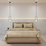 Luxurious 300 Thread Count Bamboo  Sateen Wide Stripe Duvet Cover Set - 3 Piece Collection Queen Duvet Cover - 200 x 200 CM, Pillow cases  50 x 80 CM / Pale Coral